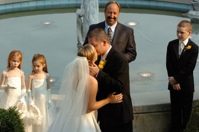 Eugene and end of wedding kiss