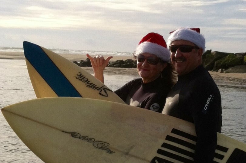 Eugene and Enda Christmas Surfing